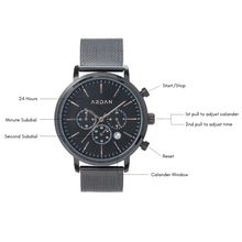 Load image into Gallery viewer, Chrono Noir Watch Aspire 
